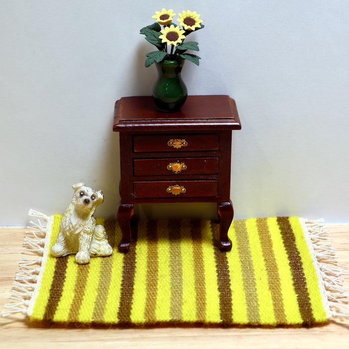 Trasmatta, gul-grön, smala ränder, finsk