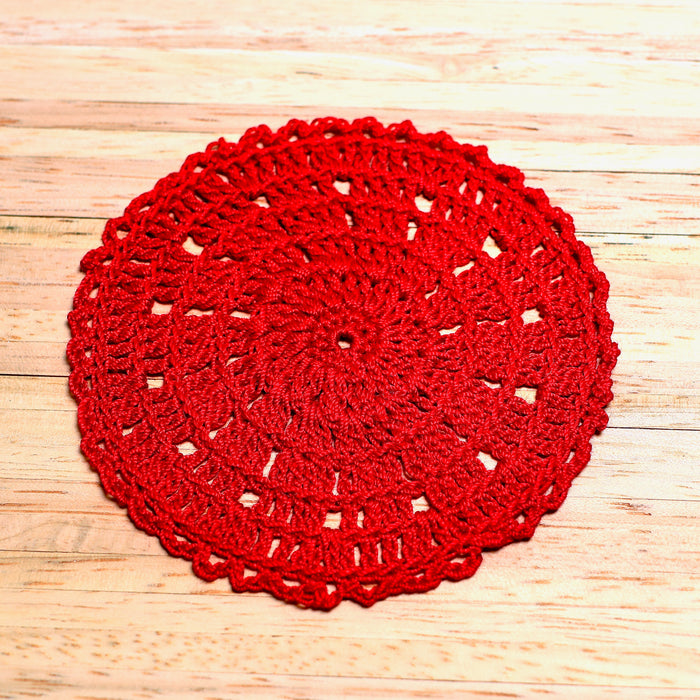 Carpet, red, round approx. 9 cm, Finnish