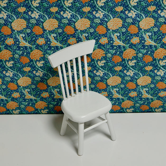 Wallpaper, William Morris, orange-turquoise