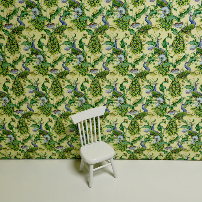 Wallpaper, Peacock yellow-green
