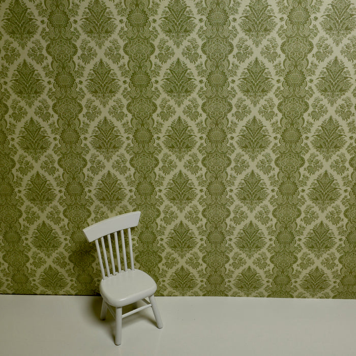 Wallpaper, Green Damask XVII