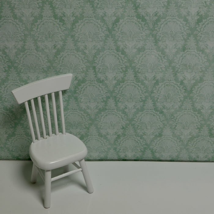 Wallpaper, worn damask, green