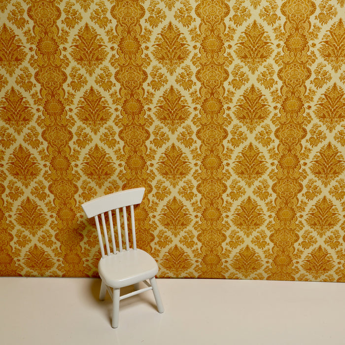 Wallpaper, yellow Damask XVII
