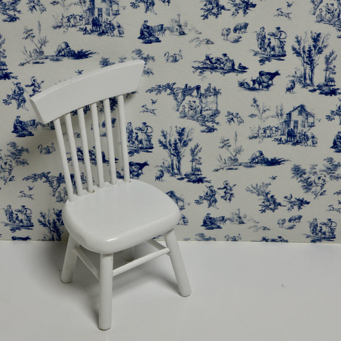 Wallpaper, Toile de Jouy, blue