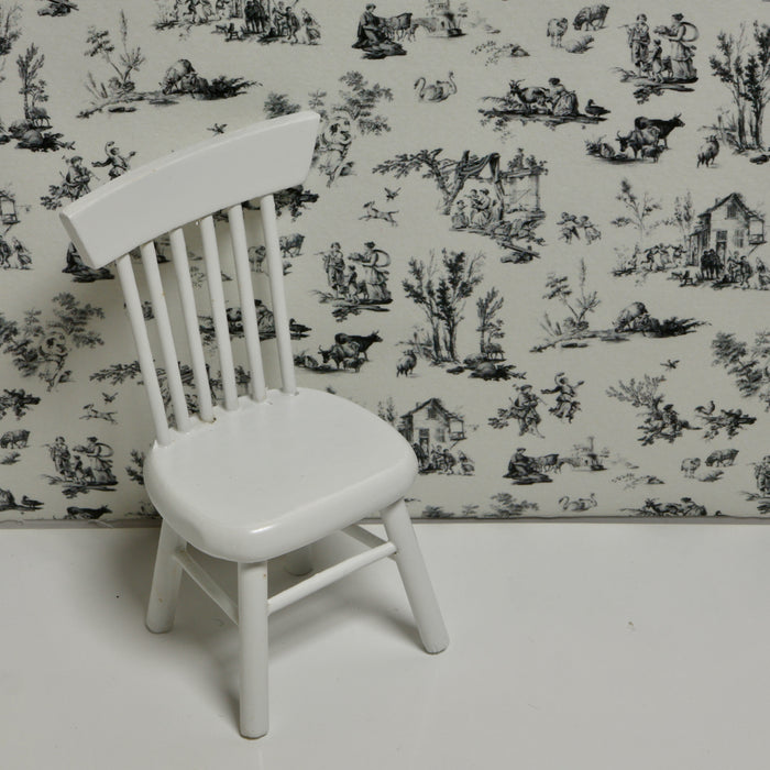Wallpaper, Toile de Jouy, black