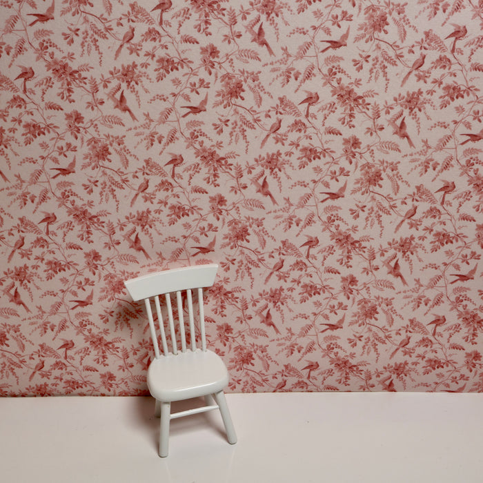 Wallpaper, Birds and Flowers, pink