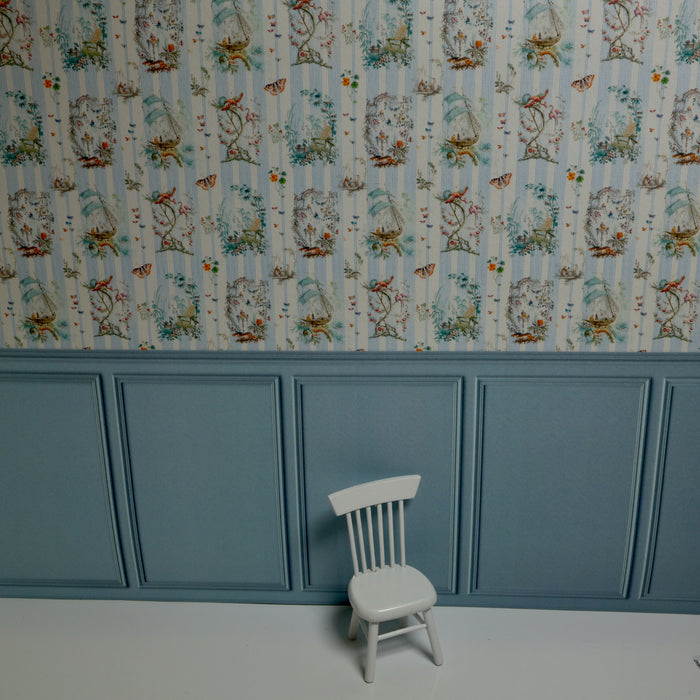 Wallpaper, chinoiserie and panel blue