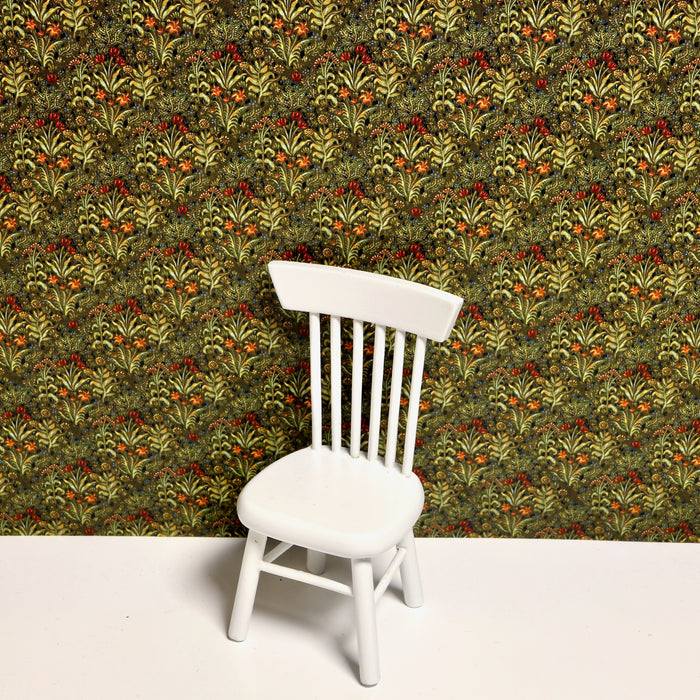 Tapet, blomsteräng, mörk