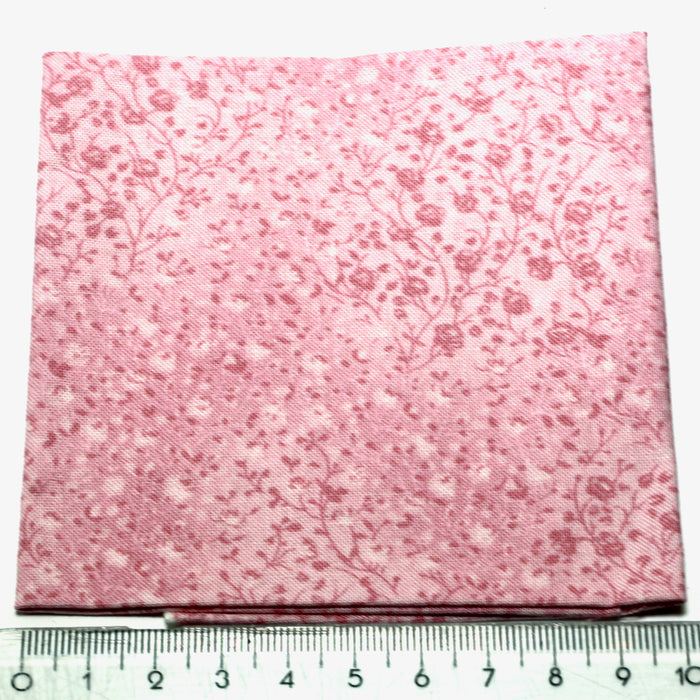 Fabric, summer flowers, pink, 25 x 31 cm