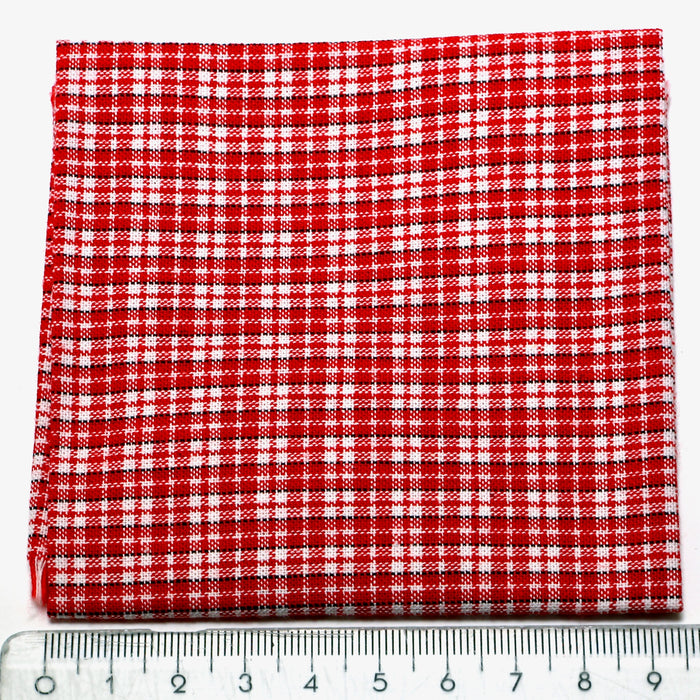 Fabric, gingham, red-blue-white, 25 x 27 cm