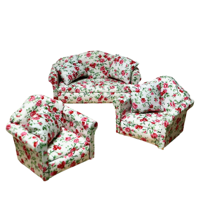 Olohuonen sohva ja nojatuolit.