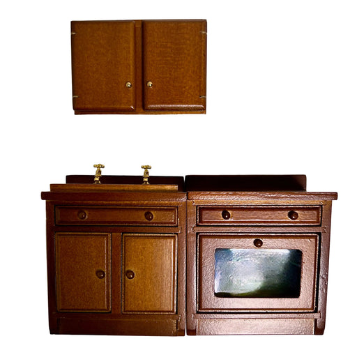 Ruskeat keittiöalusteet.