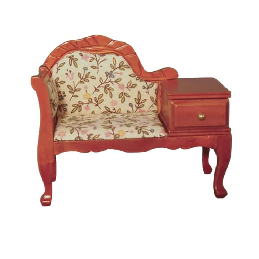 Puhelinpenkki verhoiltu.