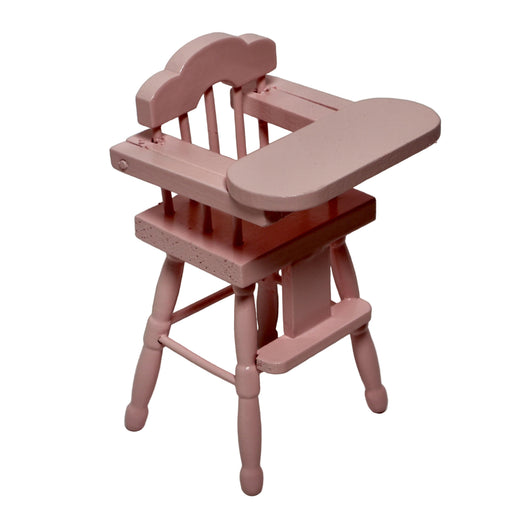 vaaleanpunaien syöttötuoli.