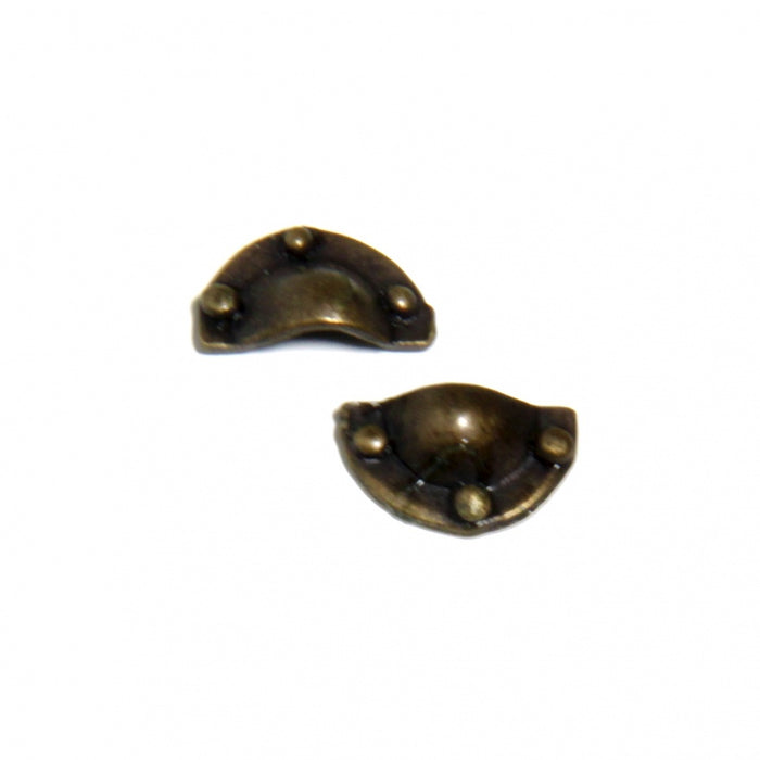 Puller, semi-round, patinated brass, 2 pcs