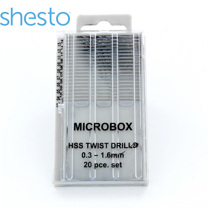 Microbox borrsats 0,3 - 1,6 mm, 20 bitar