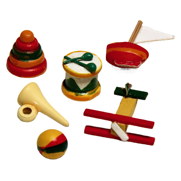 Toys, wood, 6 pcs