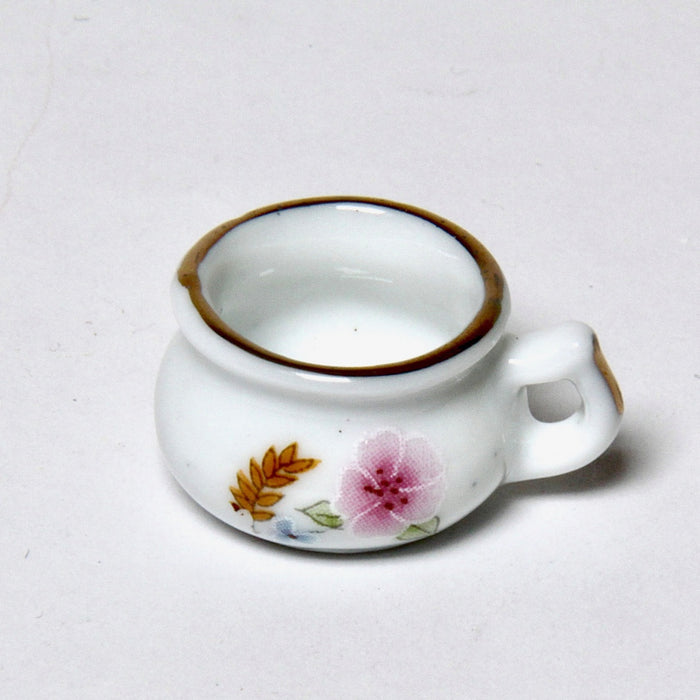 Pot, flower pattern, porcelain