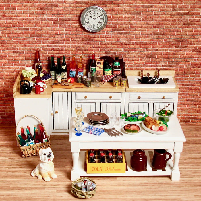 Kitchen supply shelf with accessories