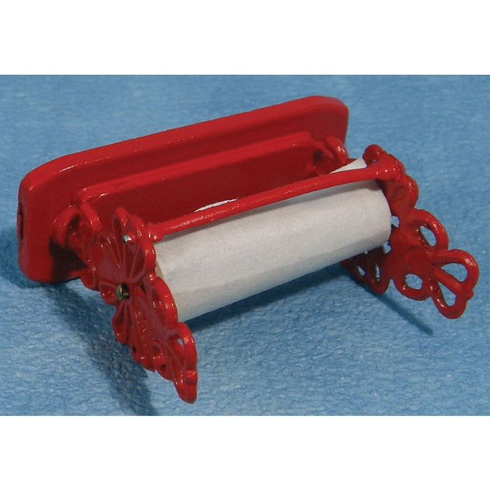 Shop paper roll in a stand, red