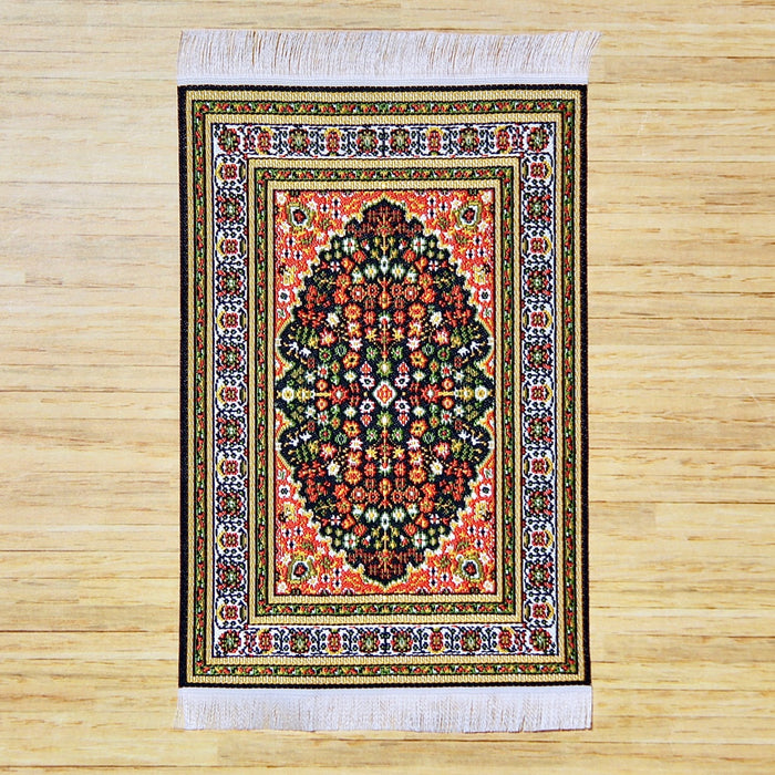 Oriental rug, orange variegated, 10 x 14 cm