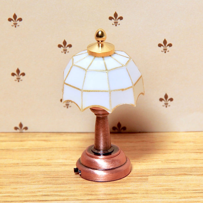 Table lamp, Tiffany, copper-white, LED