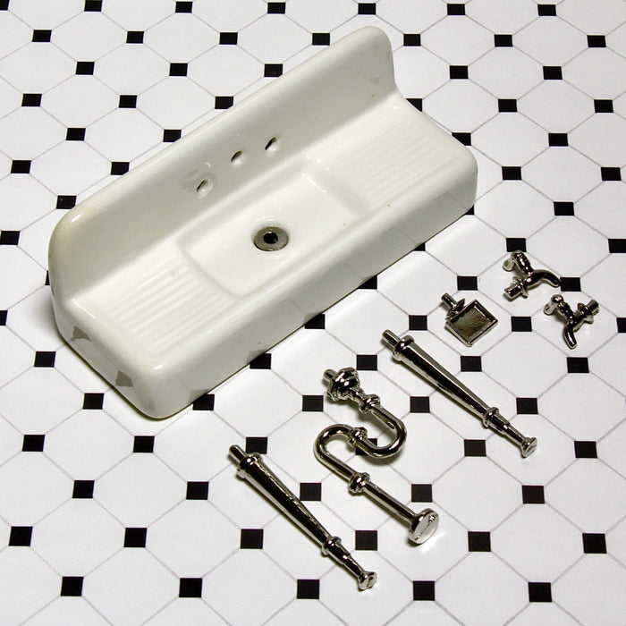 Sink, porcelain, assembling parts