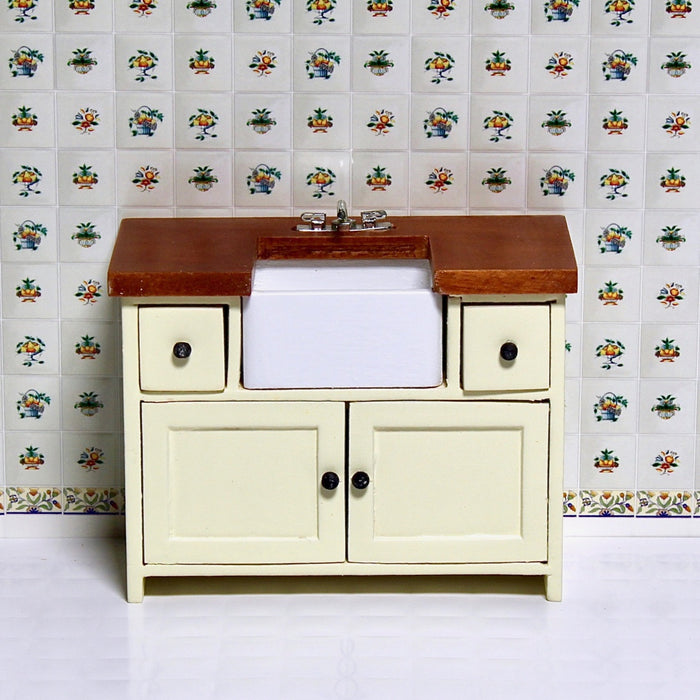 Shaker-style sink cabinet, cream yellow