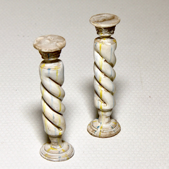 Marble column, resin, 2 pcs