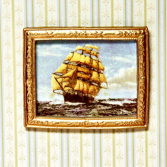 Board, sailing ship, 6 x 7 cm