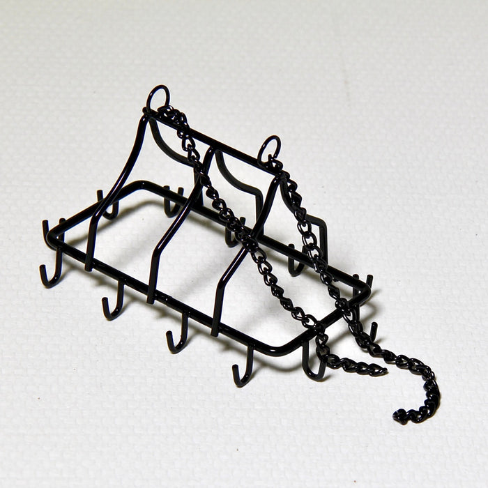 Hanging rack for pots, black metal