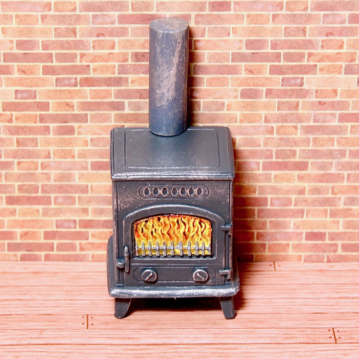 Fireplace, cast iron fireplace, smaller