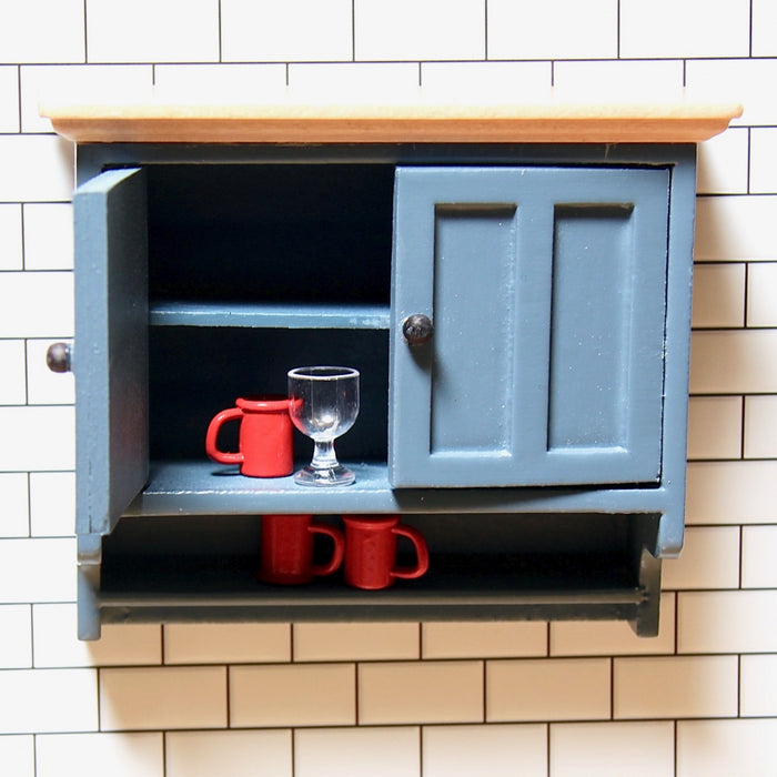 Shaker-style wall cabinet, grey-blue