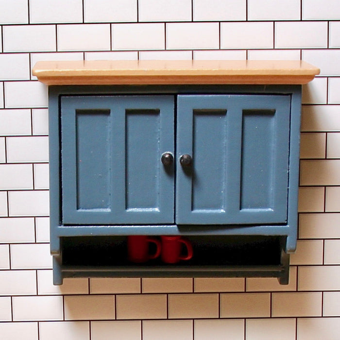 Shaker-style wall cabinet, grey-blue