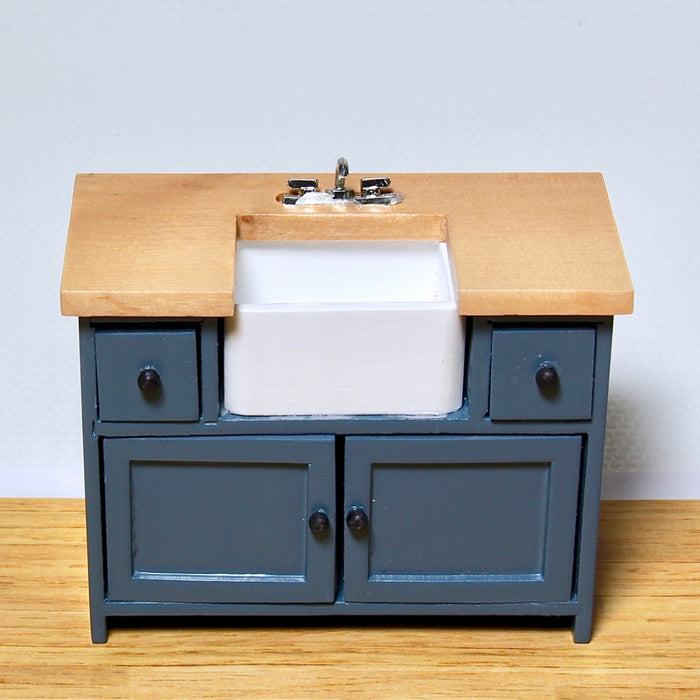 Shaker-style sink cabinet, grey-blue