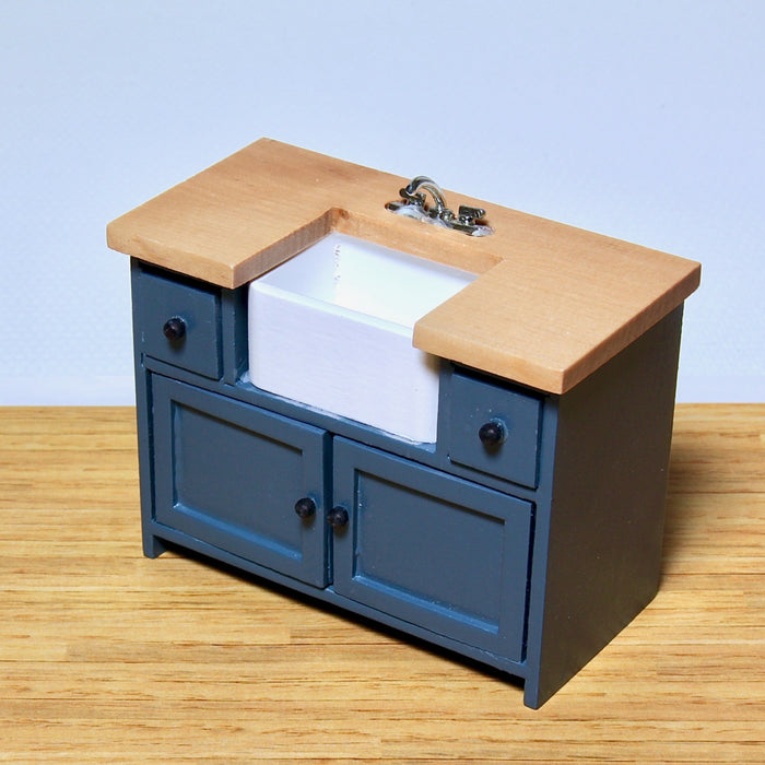 Shaker-style sink cabinet, grey-blue