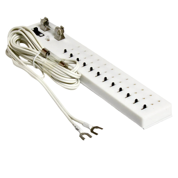 Lighting track with branch connector with 12 switches