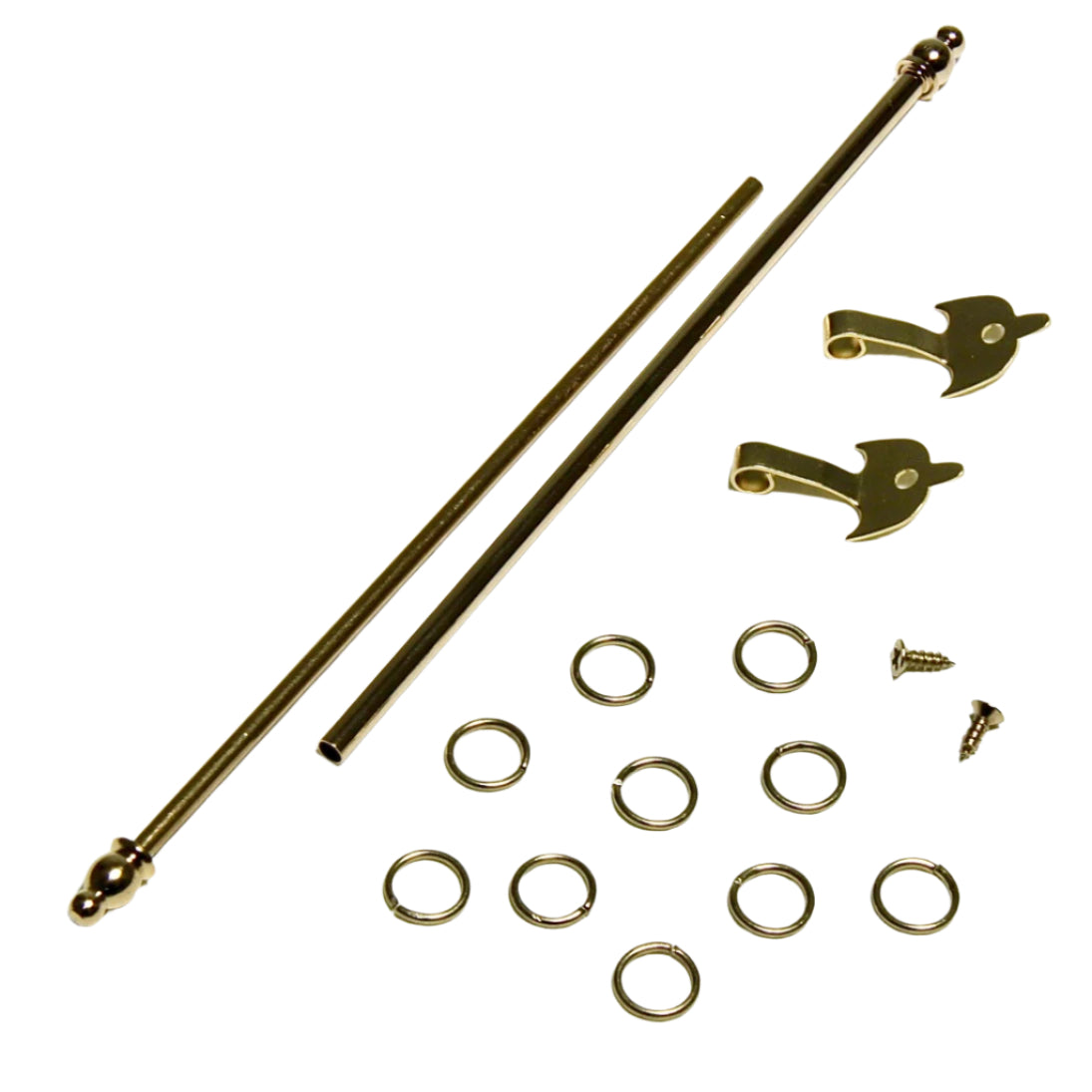  Tuotteessa on kaksi tankoa, joista pienempi menee toisen sisään ja mahdollistaa verhotangon pituuden säätämisen haluttuun mittaan.