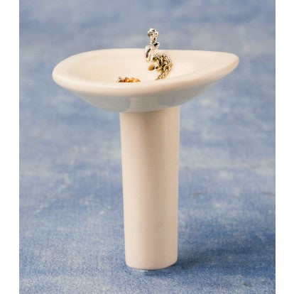 Washbasin, ceramic, round front edge + 1 faucet