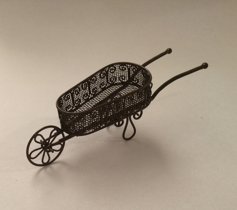 Iron wire wheelbarrow, decorative