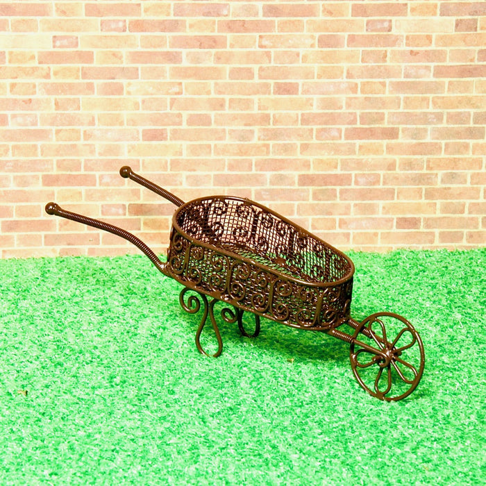 Iron wire wheelbarrow, decorative