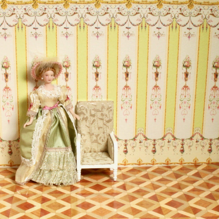 Parkettgolv, rutmönster, blank kartong