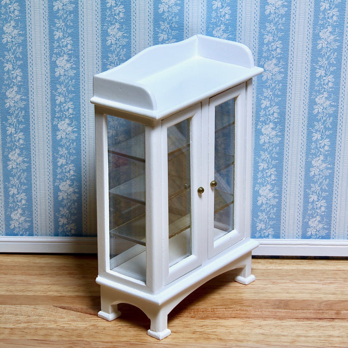 Skåp med glasdörr, vit