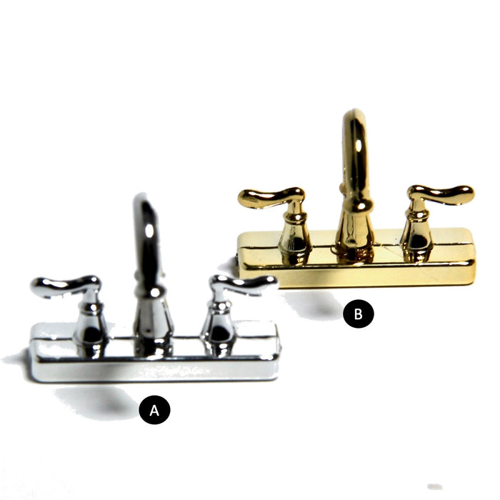 Faucet with two handles, chrome or gold