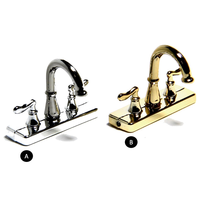 Faucet with two handles, chrome or gold