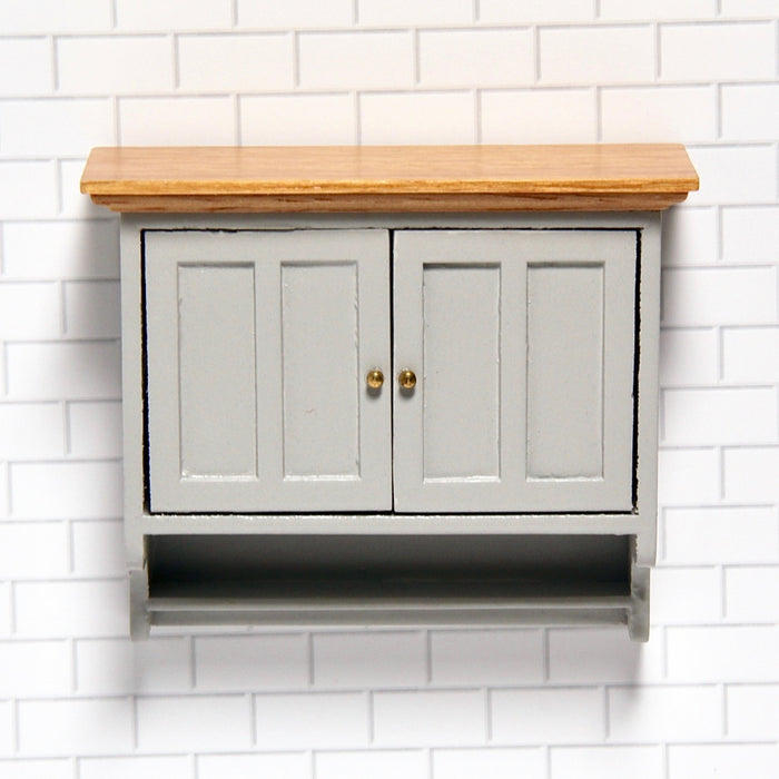 Wall cabinet, gray and wood color