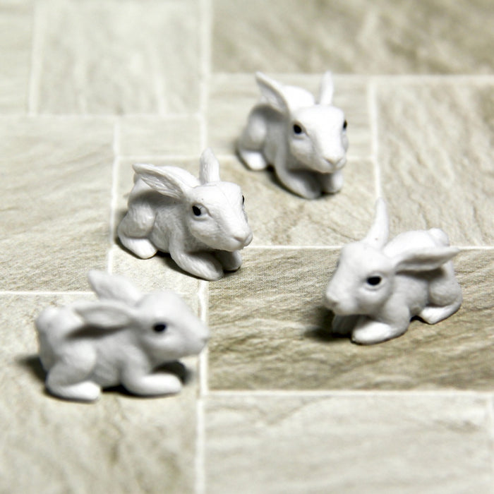 Rabbit, small white, 4 pcs