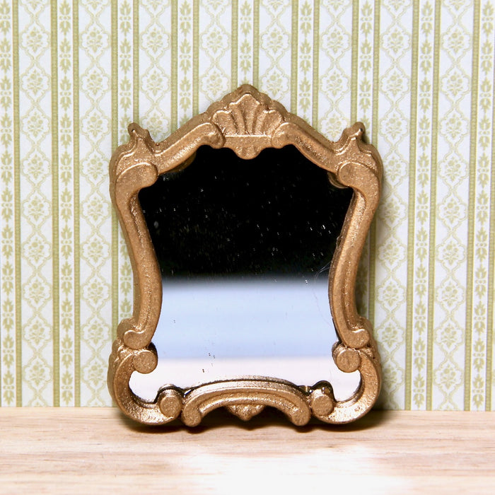 Mirror, matte gold, resin frame