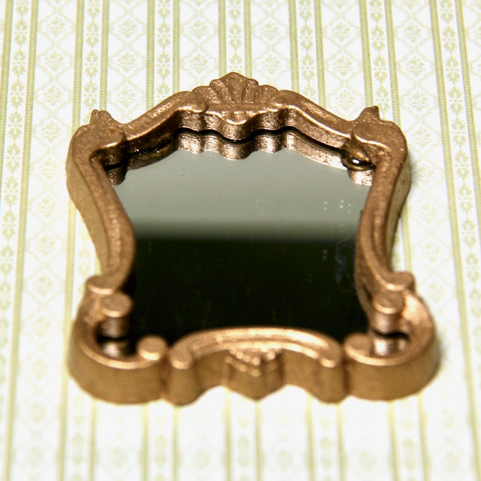 Mirror, matte gold, resin frame