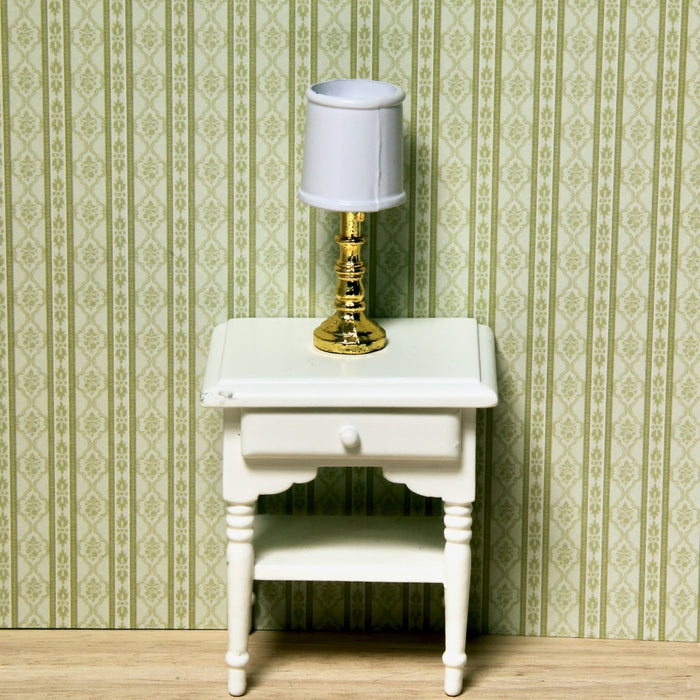 Table lamp, brass and white, without electricity